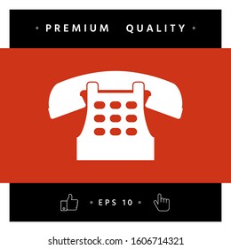Retro telephone icon. Graphic elements for your design