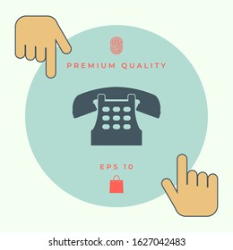 Retro telephone icon. Graphic elements for your design