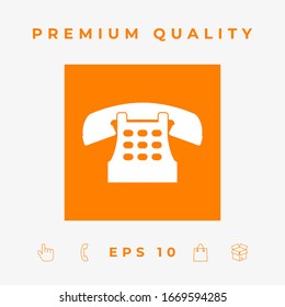 Retro telephone icon. Graphic elements for your design
