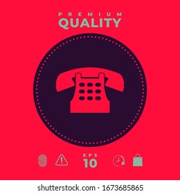 Retro telephone icon. Graphic elements for your design