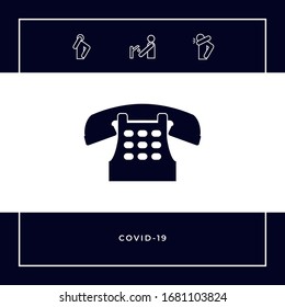 Retro telephone icon. Graphic elements for your design