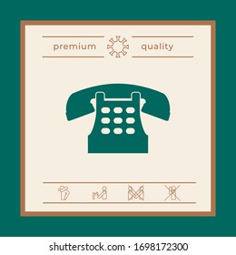 Icono de teléfono retro. Elementos gráficos para el diseño