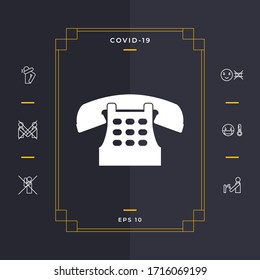  Icono de teléfono retro. Elementos gráficos para el diseño