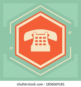 Retro telephone icon. Graphic elements for your design
