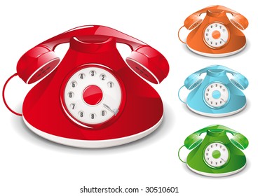 Retro Telephone Illustration (Global Swatches Included)