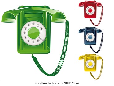 Retro Telephone Illustration (Global Swatches Included)