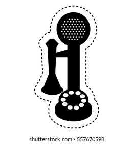 retro telephone isolated icon vector illustration design