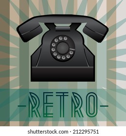 Retro telephone with old fashioned background