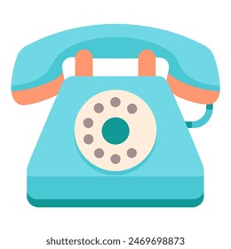 retro telephone on a transparent background