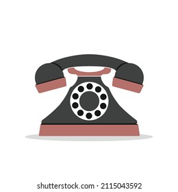 retro telephone on a white background, telephone icon vector. Vintage black phone vector.
Telephone Day concept