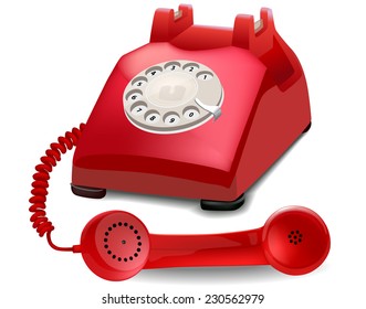 retro telephone, ready to speak - vector illustration