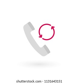 Retro telephone receiver icon isolated. Handset symbol. Backup sign. Vector illustration, flat design