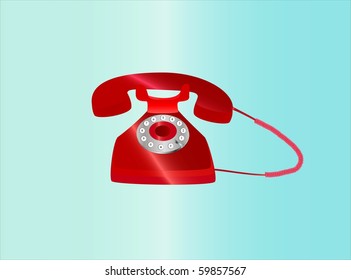 retro telephone red ( background on separate layer )