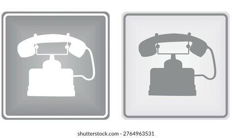 Retro telephone sign. vector illustration
