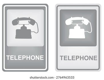Retro telephone sign. vector illustration