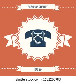 Retro telephone symbol