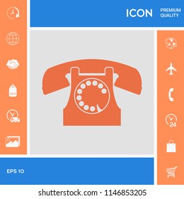 Retro telephone symbol