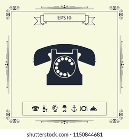 Retro telephone symbol
