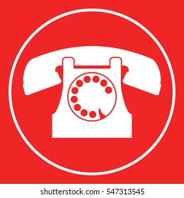 Retro telephone symbol