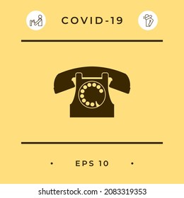 Retro telephone symbol, elements for your design