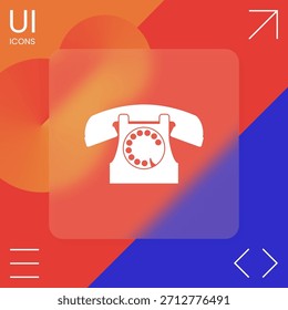 Retro telephone symbol, elements for your design