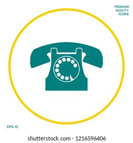 Retro telephone symbol. Graphic elements for your design