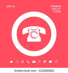 Retro telephone symbol. Graphic elements for your design