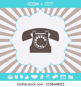 Retro telephone symbol. Graphic elements for your design