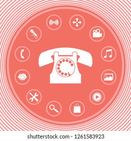 Retro telephone symbol. Graphic elements for your design