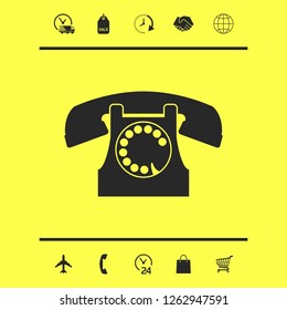 Retro telephone symbol. Graphic elements for your design