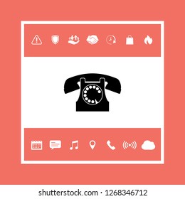 Retro telephone symbol. Graphic elements for your design