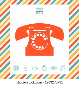 Retro telephone symbol. Graphic elements for your design
