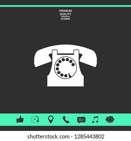Retro telephone symbol. Graphic elements for your design