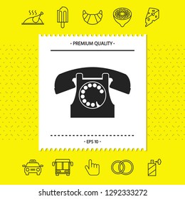 Retro telephone symbol. Graphic elements for your design