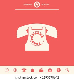 Retro telephone symbol. Graphic elements for your design