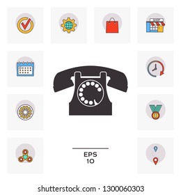 Retro telephone symbol. Graphic elements for your design