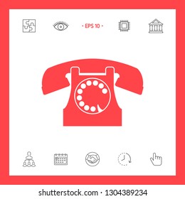 Retro telephone symbol. Graphic elements for your design
