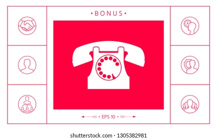 Retro telephone symbol. Graphic elements for your design