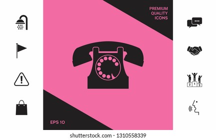 Retro telephone symbol. Graphic elements for your design