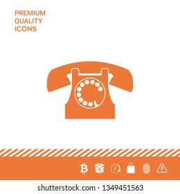 Retro telephone symbol. Graphic elements for your design
