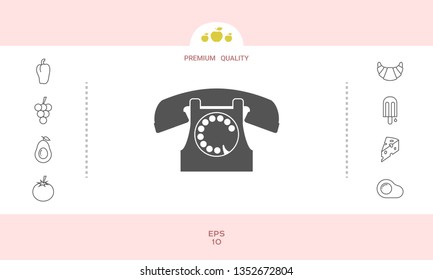 Retro telephone symbol. Graphic elements for your design