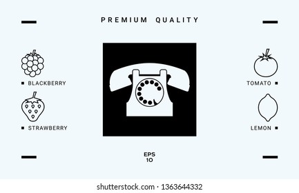 Retro telephone symbol. Graphic elements for your design