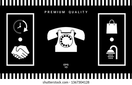 Retro telephone symbol. Graphic elements for your design