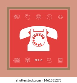 Retro telephone symbol. Graphic elements for your design