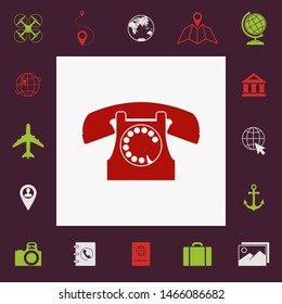 Retro telephone symbol. Graphic elements for your design
