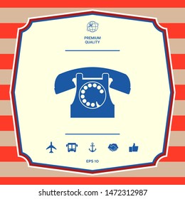 Retro telephone symbol. Graphic elements for your design