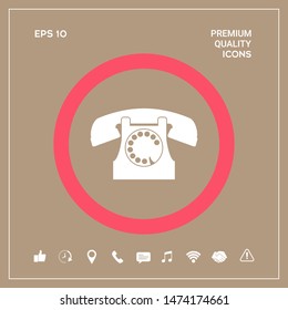 Retro telephone symbol. Graphic elements for your design