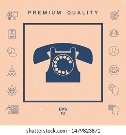 Retro telephone symbol. Graphic elements for your design