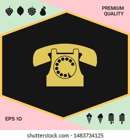 Retro telephone symbol. Graphic elements for your design