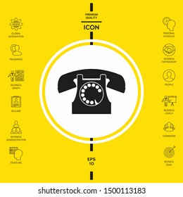 Retro telephone symbol. Graphic elements for your design